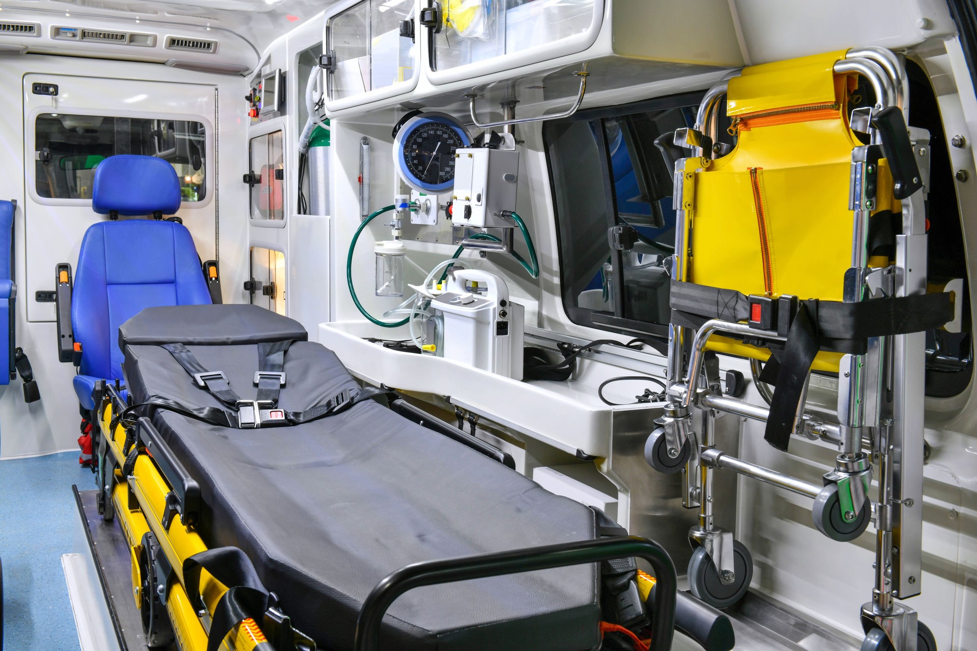 Ambulance interior details.